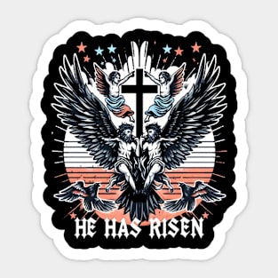 He has Risen - Luke 24:6-7 Happy Easter Design Sticker